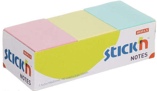  מזכריות צבעוניות דביקות STICK NOTES מידה 38/51 מ