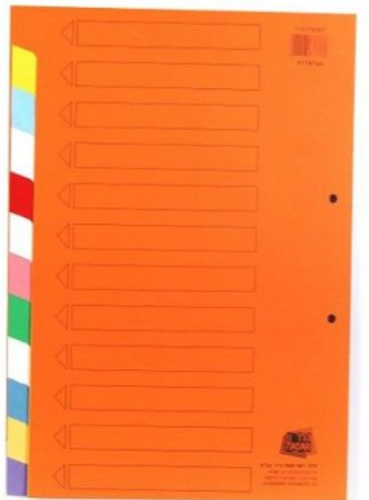  סט חוצצים 1/12 מבריסטול מנילה עבה במיוחד - פוליו