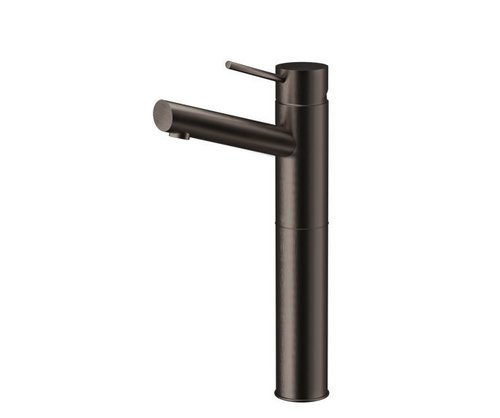 ברז פרח לכיור רחצה גבוה פיה בינונית קבועה דגם מצדה צבע שחור מט חמת 303244OP