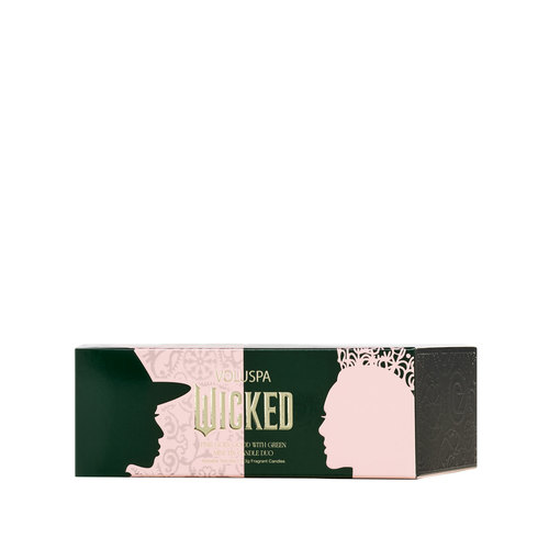 זוג נרות פח 'Pink Goes Good with Green 'WICKED