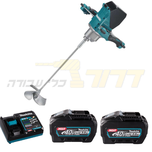 מערבל צבע ידני נטען + 2 סוללות-5ah 40V ומטען, מקיטה 40V - דגם UT001G