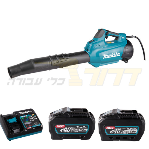 מפוח יד נטען- חיבור קו+ 2 סוללות-5ah 40V ומטען, 40V מקיטה UB003CZ