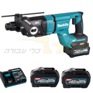 פטישון 3 מצבים נטען 28 מ"מ + 2 סוללות-5ah 40V ומטען, 3.0J 40V מקיטה HR007GZ