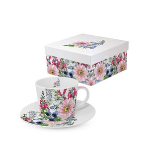 ספל אספרסו + תחתית בקופסת מתנה Floriculture