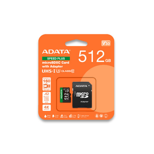 ADATA SPEED PLUS microSDXC UHS-I U3 Class 10 Card 256Gb