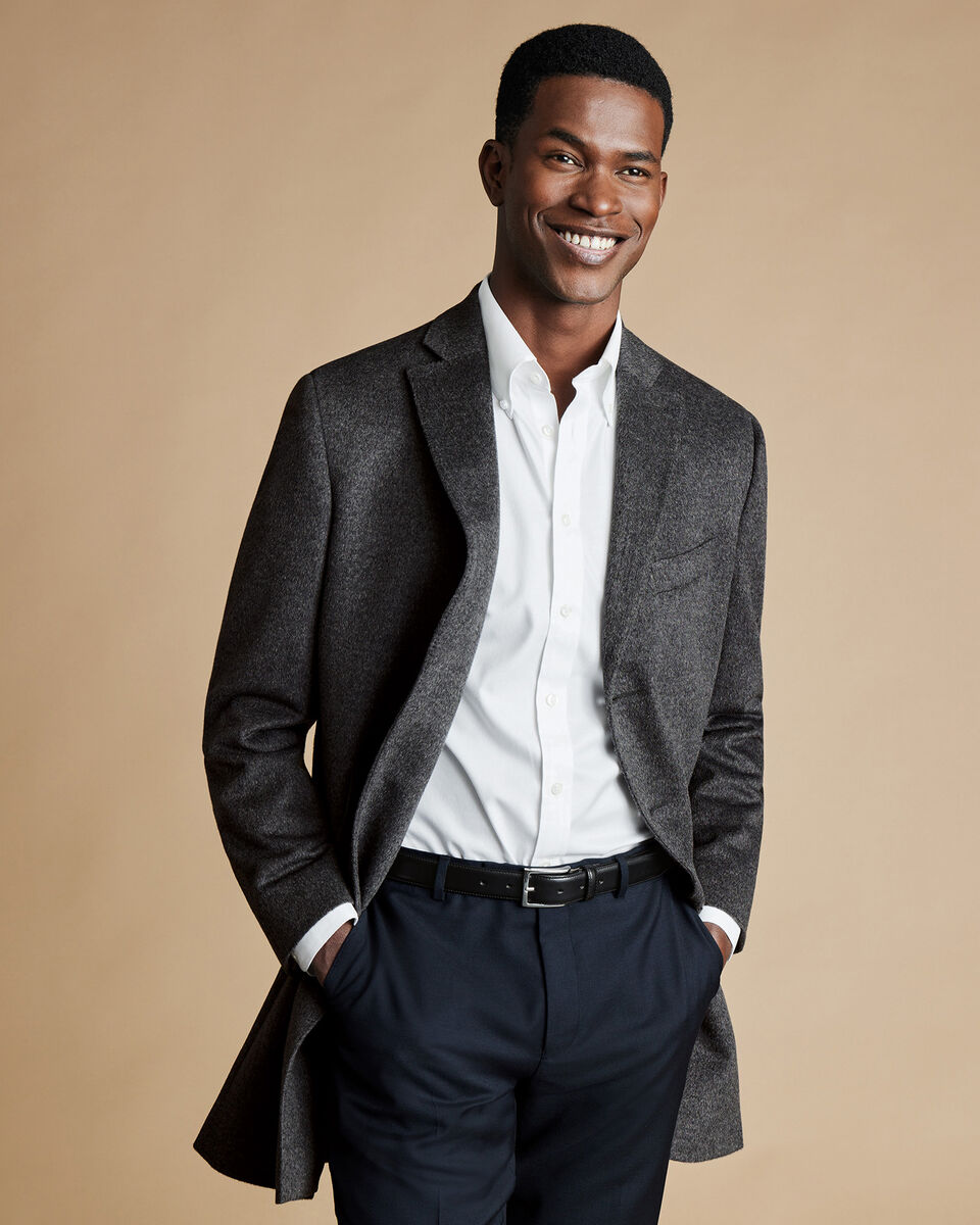 מעיל צמר-Dark Grey- Wool Overcoat