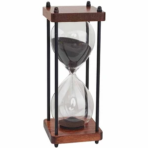 שעון חול זכוכית בסיס עץ 30 דקות