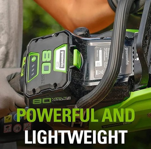 סוללת ליתיום GREENWORKS 80V PRO 4.0Ah דגם 99556 עם טעינה מהירה ופעולה ללא אובדן זיכרון