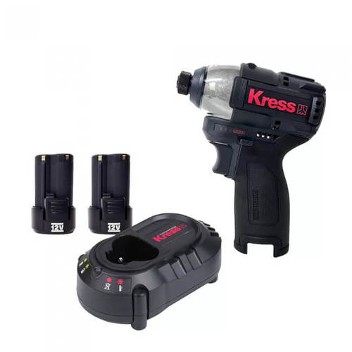 מברגת אימפקט 12V בראשלס נטענת+2 סוללות 2Ah+מטען  Ku203.2