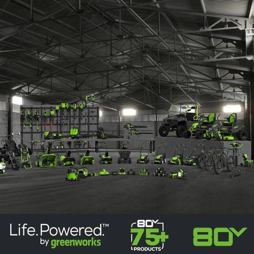 סוללת ליתיום GREENWORKS 80V PRO 5.0Ah דגם 99566 עם חיווי LED ומשקל קל של 2.6 ק