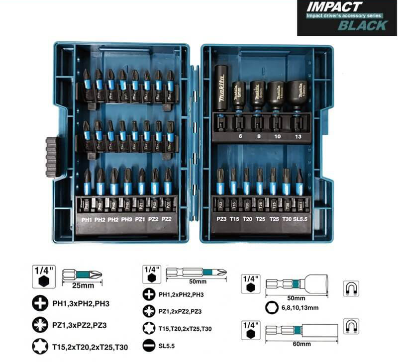 סט ביטים ובוקסות 1/4 35 חלקים MAKITA