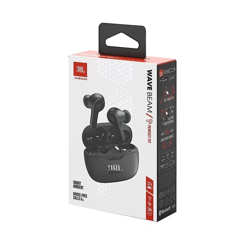 אוזניות JBL WAVE BEAM TWS -שחור אחריות מודן