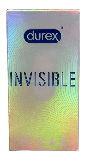 קונדומים דורקס Invisible |  מעוצבים להעצמת הרגישות | מכיל 12 יחידות | 
