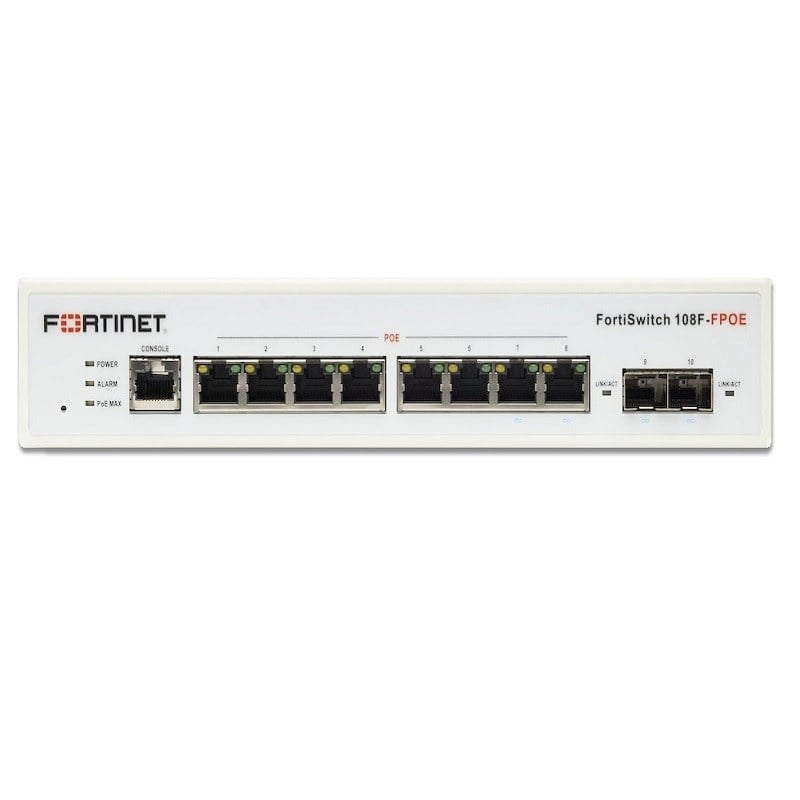 מתג מנוהל FortiSwitch 108E POE