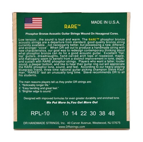 סט מיתרים לאקוסטית DR RARE 10 – 48