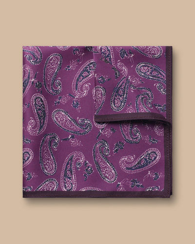 מטפחת כיס - Paisley Silk - Purple