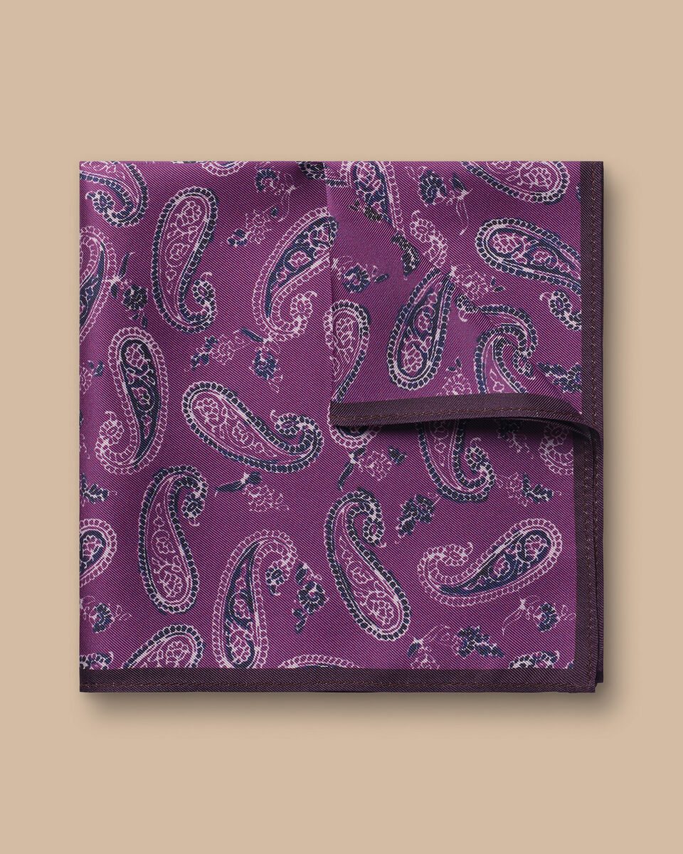 מטפחת כיס - Paisley Silk - Purple