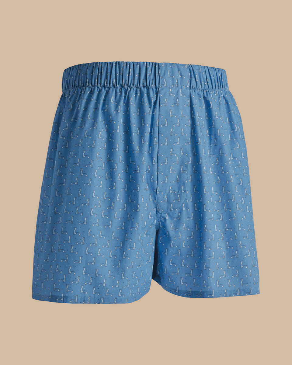  תחתוני בוקסר -Fox Print Woven Boxers - Ocean Blue
