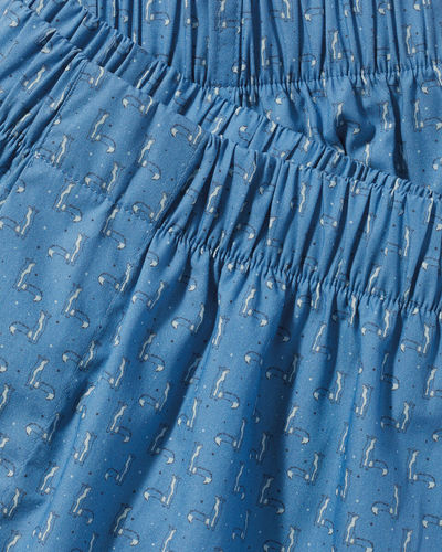  תחתוני בוקסר -Fox Print Woven Boxers - Ocean Blue