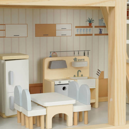 בית בובות מאובזר וילה אורבנית מעץ - דיייניז