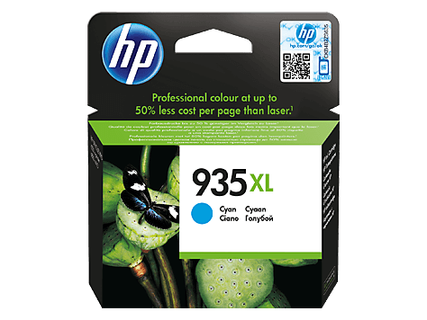 מחסנית דיו מקורית בציאן HP 935XL‏ בעלת תפוקה גבוהה