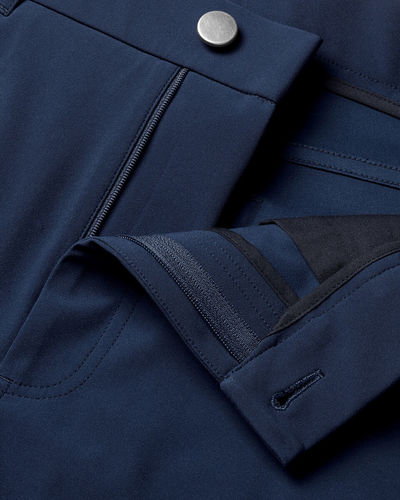 מכנסי כותנה כחולות - Navy Washed Texture Slim Fit 5 Pocket Trousers
