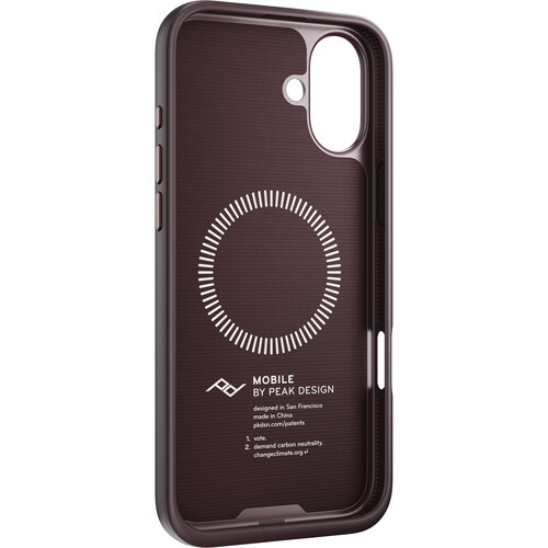 Peak Design Mobile Everyday Fabric קייס עבור iPhone 16 Plus (בורדו Eclipse)