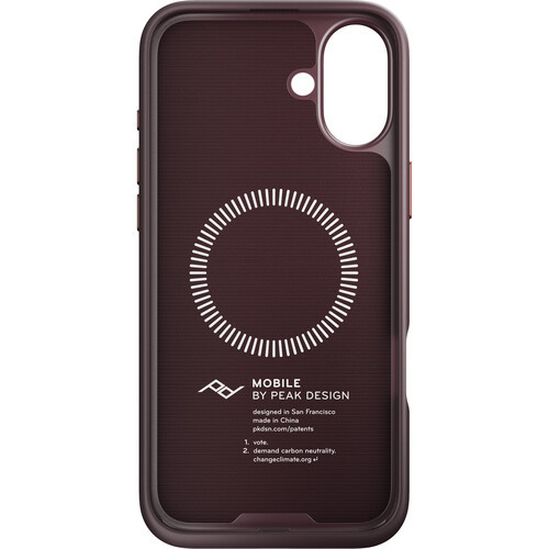 Peak Design Mobile Everyday Fabric קייס עבור iPhone 16 Plus (בורדו Eclipse)