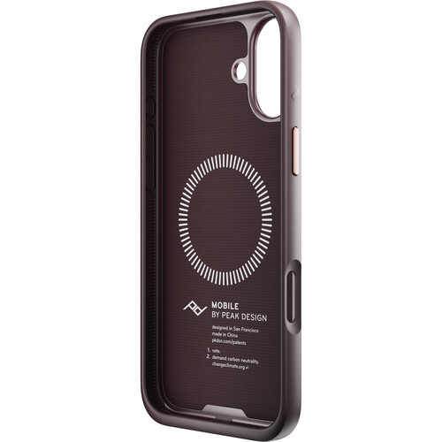 Peak Design Mobile Everyday Fabric קייס עבור iPhone 16 Plus (בורדו Eclipse)