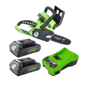 מסור שרשרת נטען 24V + שתי סוללות 2 אמפר ומטען מהיר 99701-2 GREENWORKS 