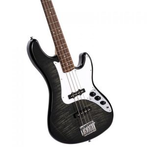 גיטרה בס שחורה CORT GB24PJJ TBK flamed maple top