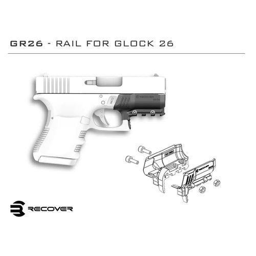 מתאם למסילה לאקדח גלוק 26 ו27 - RECOVER TACTICAL GR26 Rail Adapter For The Glock 26 and 27