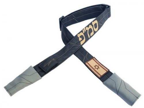 רצועת דמוי עור- שחור בז´ דגם סמ