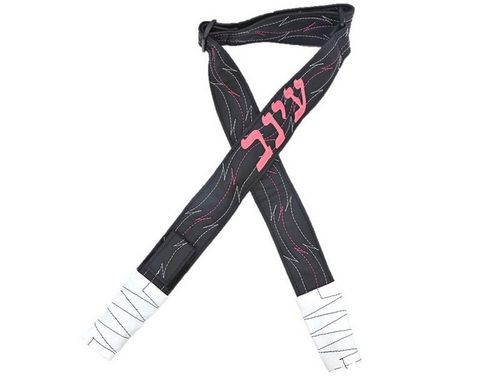 רצועת דמוי עור- לבן ורוד דגם עינב