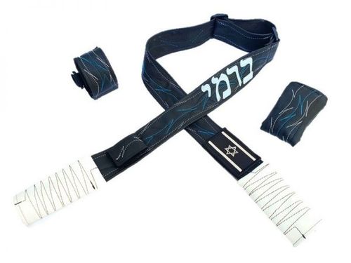 רצועת דמוי עור- לבן תכלת דגם BRAMI