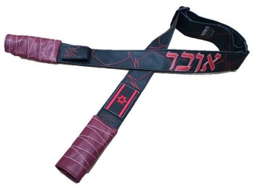 רצועת דמוי עור- שחור בורדו דגם מ