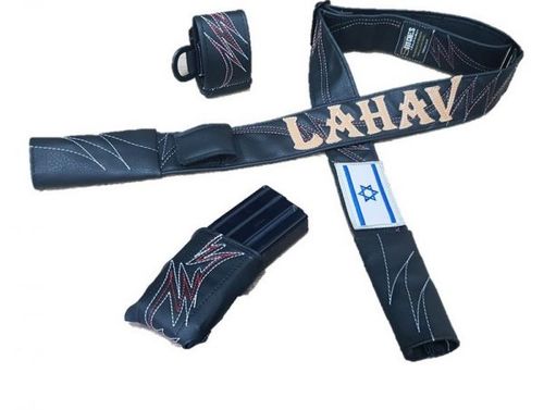 רצועת דמוי עור- לבן אדום דגם אוהד