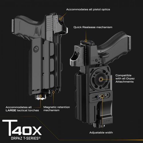 נרתיק אורפז - ORPAZ T40X Holster with Light OWB Level II Retention