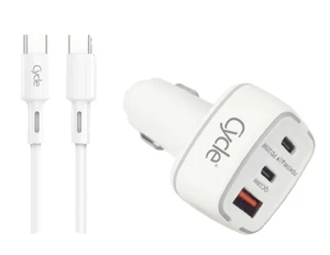 מטען לטלפון לרכב QC PD 65W טעינה מהירה עם 2 יציאות USB-C, יציאת USB-A + כבל USB-C ל-USB-C מבית CYCLE