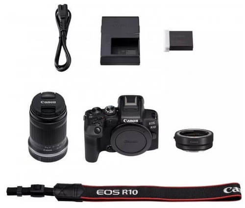 מצלמה דיגיטלית ללא מראה Canon EOS R10 - צבע שחור + עדשת RF-S 18-150mm F3.5-6.3 IS STM