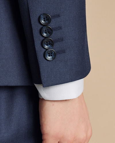 חליפה סלים פיט כחולה - Natural Stretch Twill slim fit Suit- Indigo Blue   