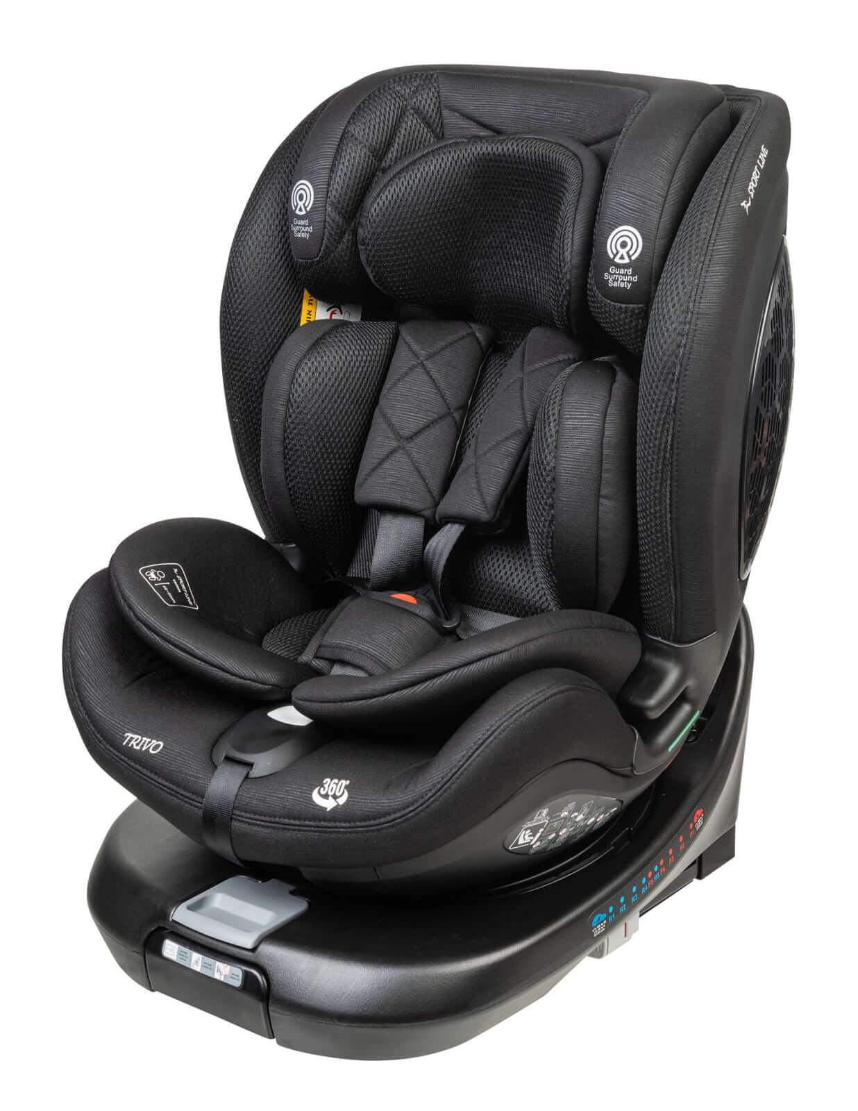 כיסא בטיחות מסתובב 360º משולב בוסטר דגם TRIVO בתקן I-Size ספורטליין צבע שחור