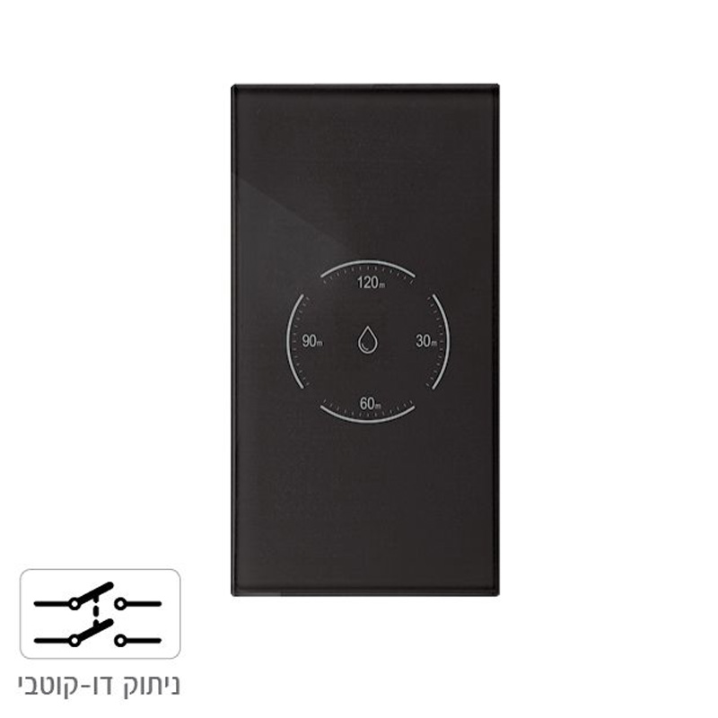 מפסק טיימר דוד מגע אנכי שחור SMARTR TOUCH GLASS