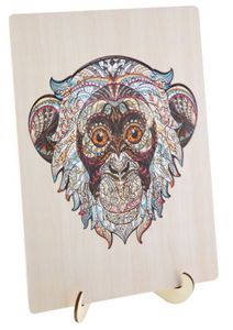 פאזל 133 חלקים מעץ עם מסגרת ומעמד - קוף