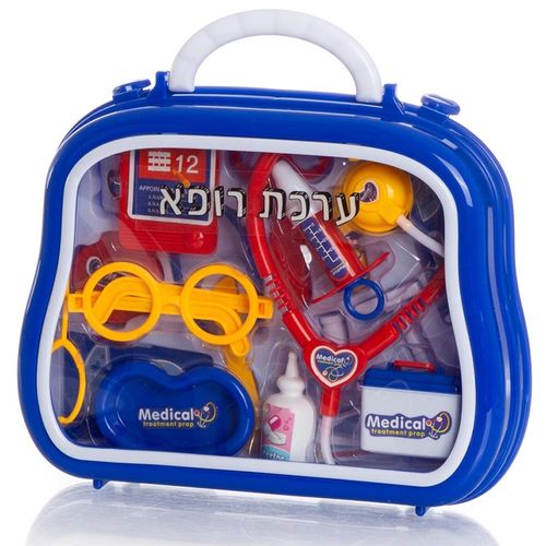 כלי רופא במזוודה בכחול