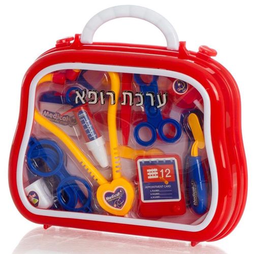 כלי רופא במזוודה באדום