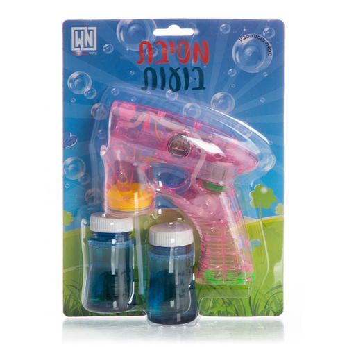 אקדח בועות סבון  שני מיכלים מנגן ומאיר