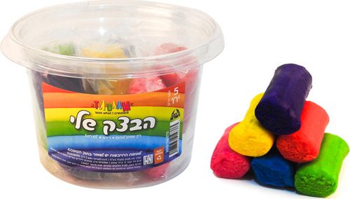 בצק צבעוני  5 יח'' 20% תוספת  בקופסה עגולה