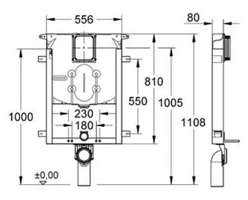 מיכל הדחה סמוי GROHE-גרואה דק  8 סמ 38729000+ אסלה תלויה רימלס חמת גאליס 55