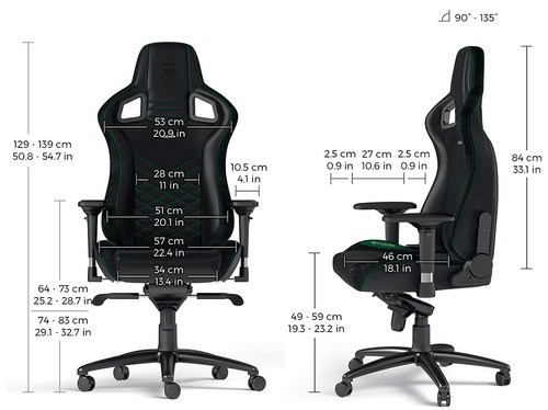 כיסא גיימינג Noblechairs EPIC Gaming Chair שחור/ירוק